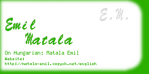 emil matala business card